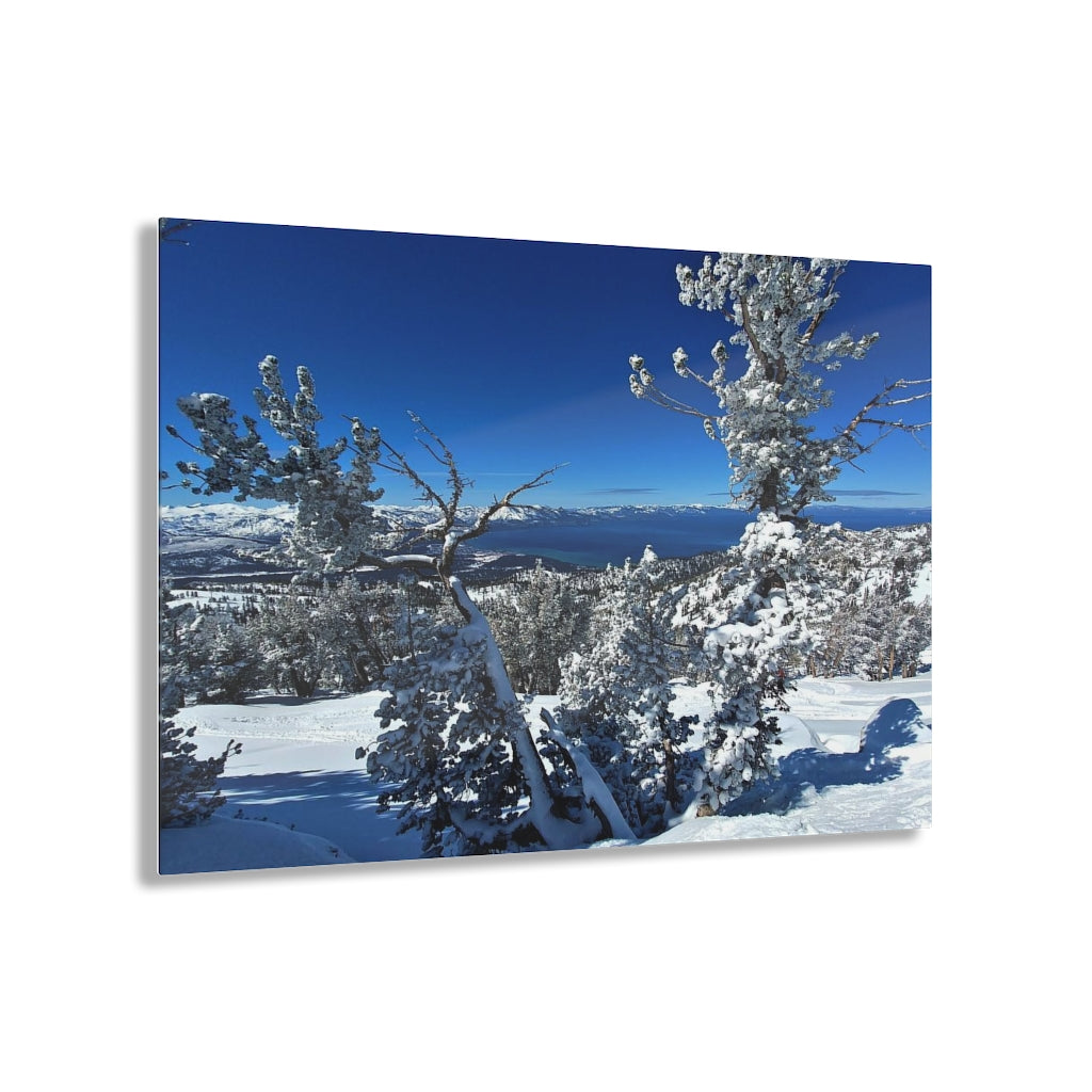 Acrylic Art - Lake Tahoe in Winter (14"x11")