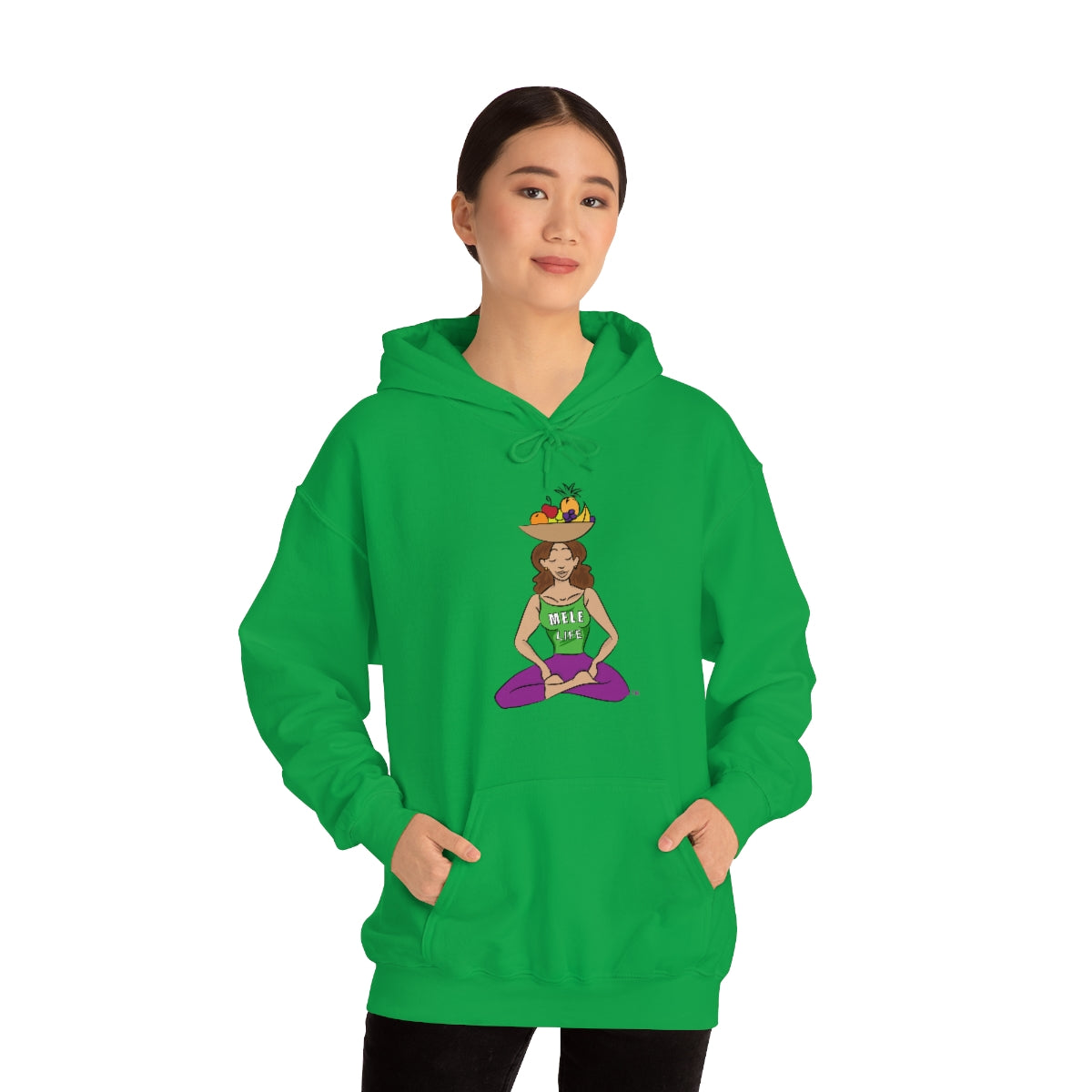 Unisex Heavy Blend™ Hooded Sweatshirt - Yoga Lady 1  (color palette A)