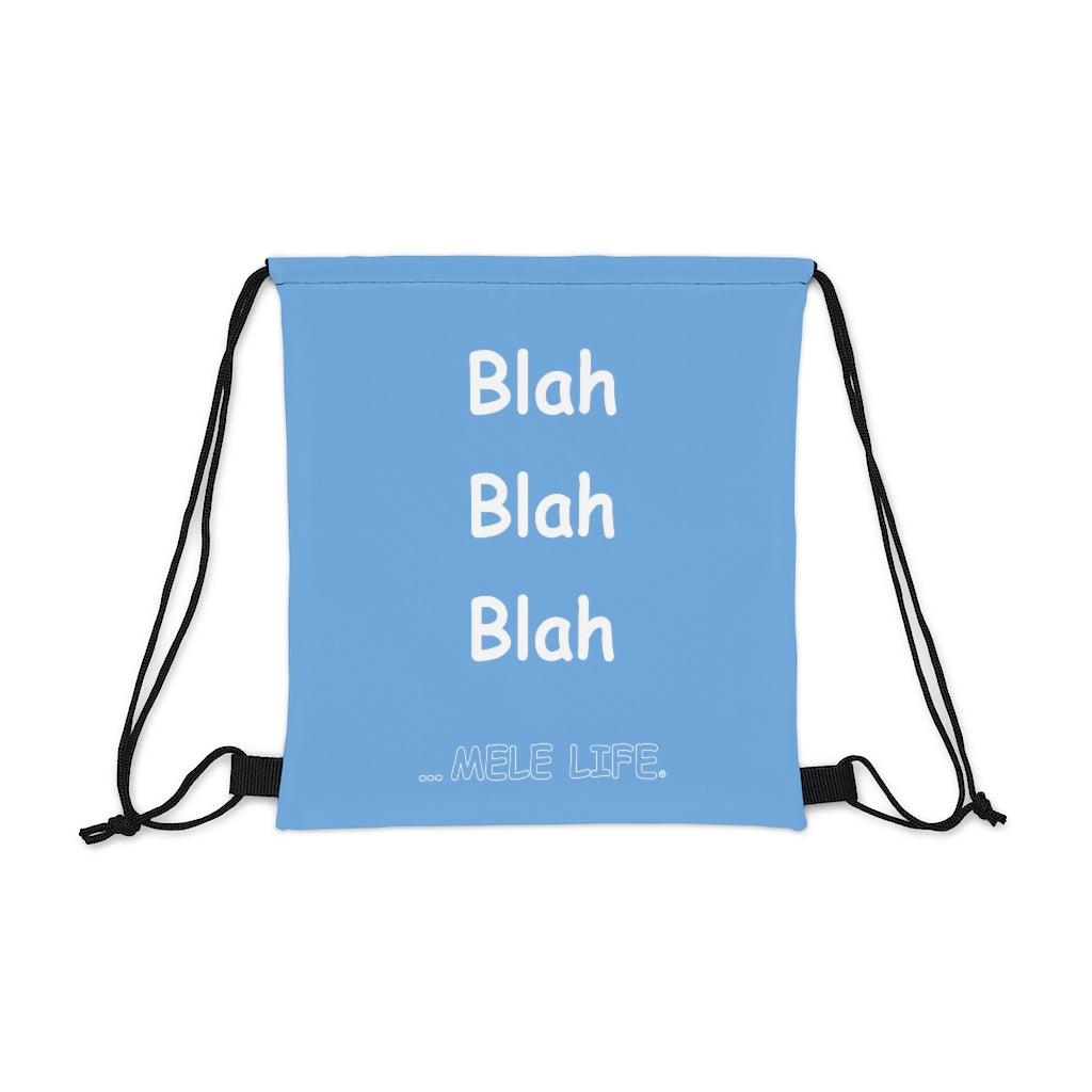 Drawstring Bag - Blah Blah Blah   (light blue)