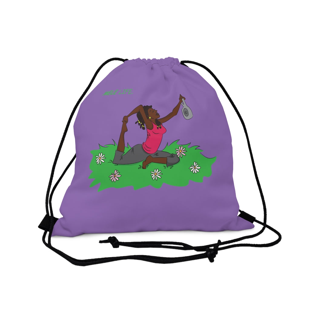 Drawstring Bag - Yoga Lady 2   (purple)