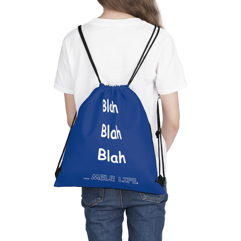 Drawstring Bag - Blah Blah Blah   (dark blue)