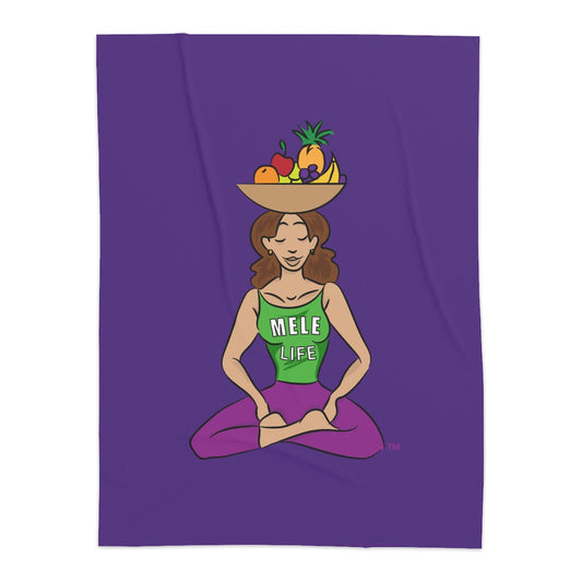 Blanket - Yoga Lady1  (purple)