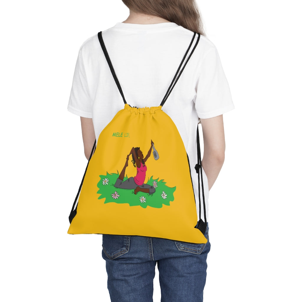 Drawstring Bag - Yoga Lady 2   (yellow)