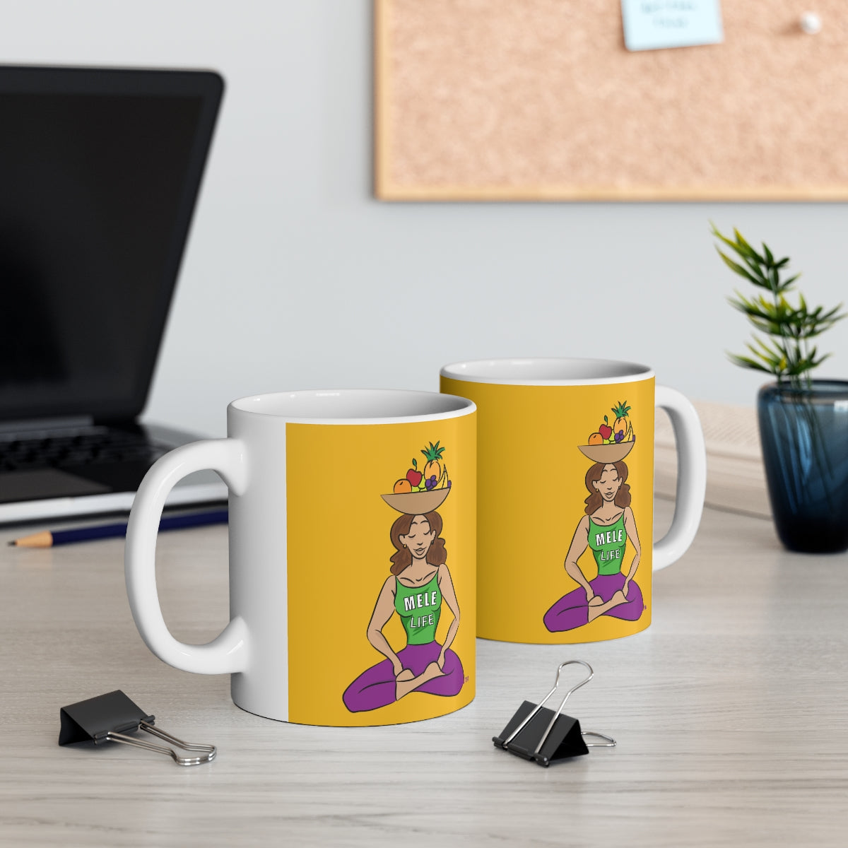 Coffee Mug - Yoga Lady 1   (yellow)
