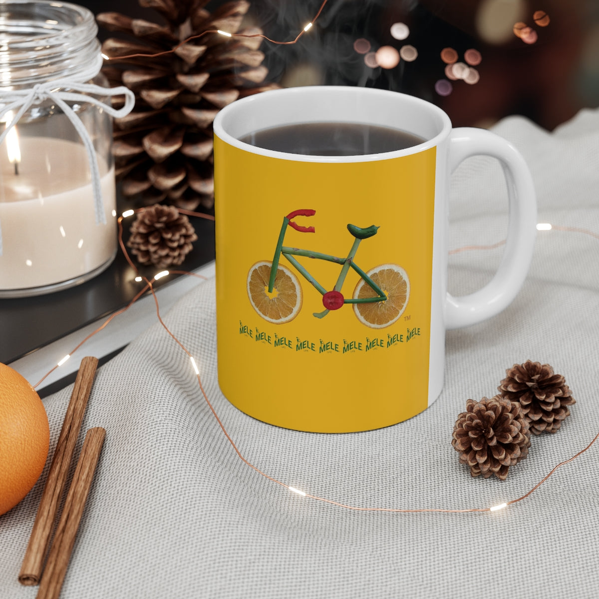 Coffee Mug - Veggie Bike  (yellow)