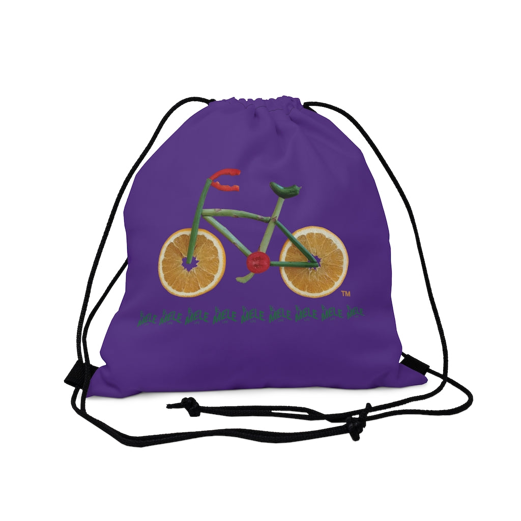 Drawstring Bag - Veggie Bike   (purple)
