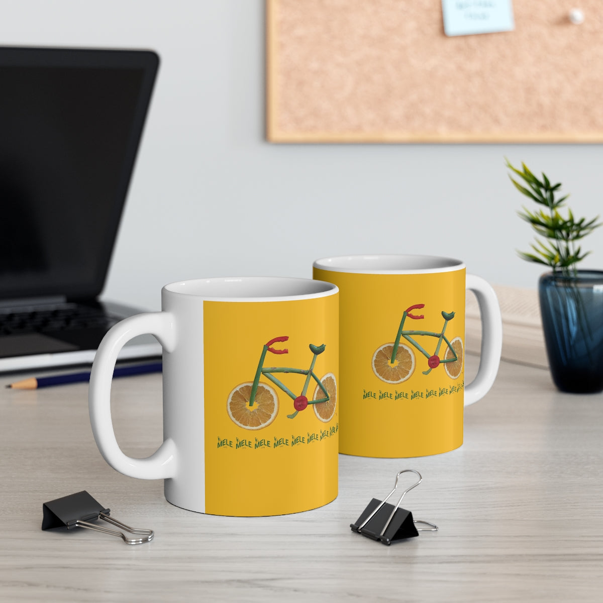 Coffee Mug - Veggie Bike  (yellow)