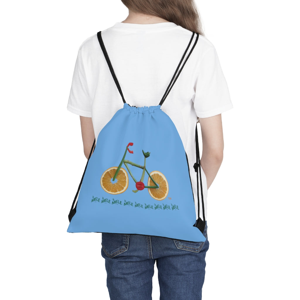Drawstring Bag - Veggie Bike   (light blue)