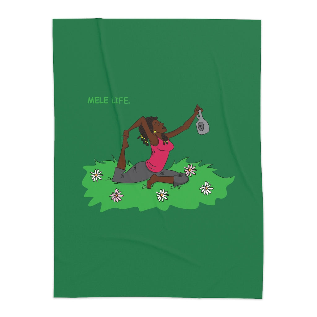 Blanket - Yoga Lady2   (green)