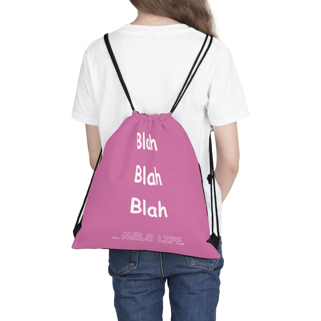 Drawstring Bag - Blah Blah Blah   (pink)