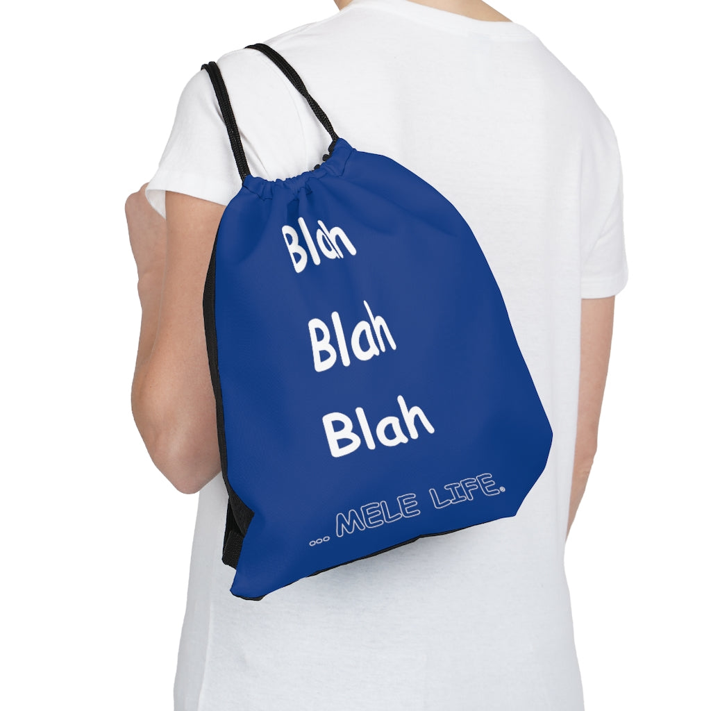 Drawstring Bag - Blah Blah Blah   (dark blue)