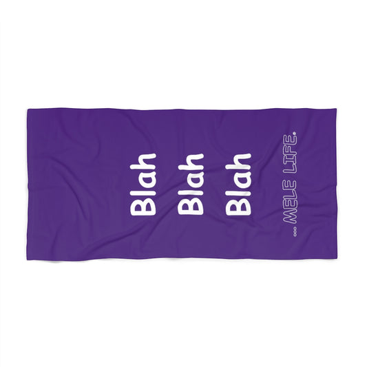 Beach, Bath & Pool Towel - Blah Blah Blah (purple)