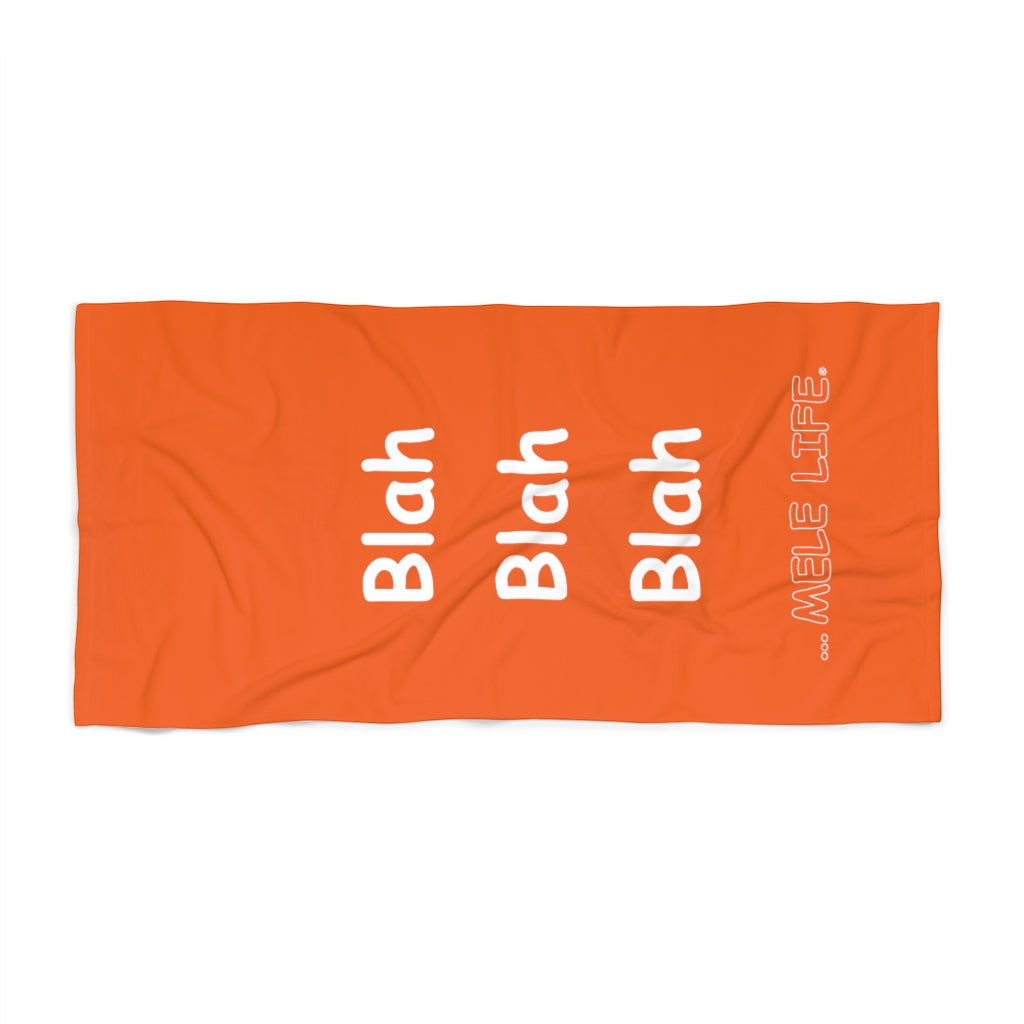 Beach, Bath & Pool Towel - Blah Blah Blah (orange)