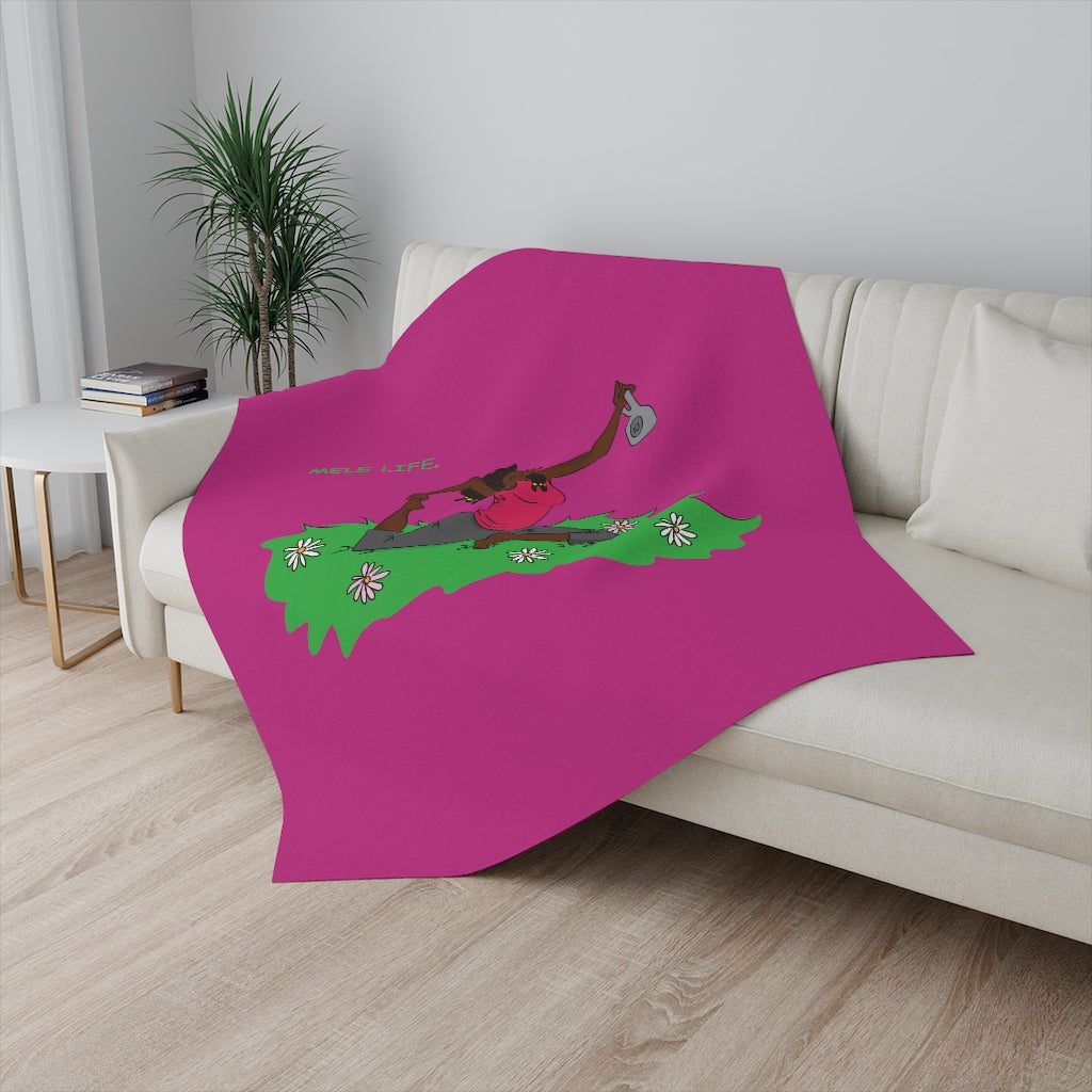Blanket - Yoga Lady2   (pink)