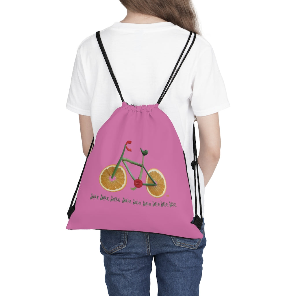 Drawstring Bag - Veggie Bike   (pink)
