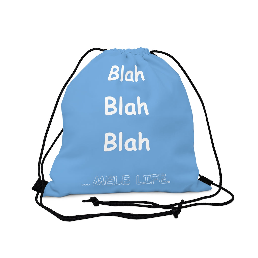 Drawstring Bag - Blah Blah Blah   (light blue)