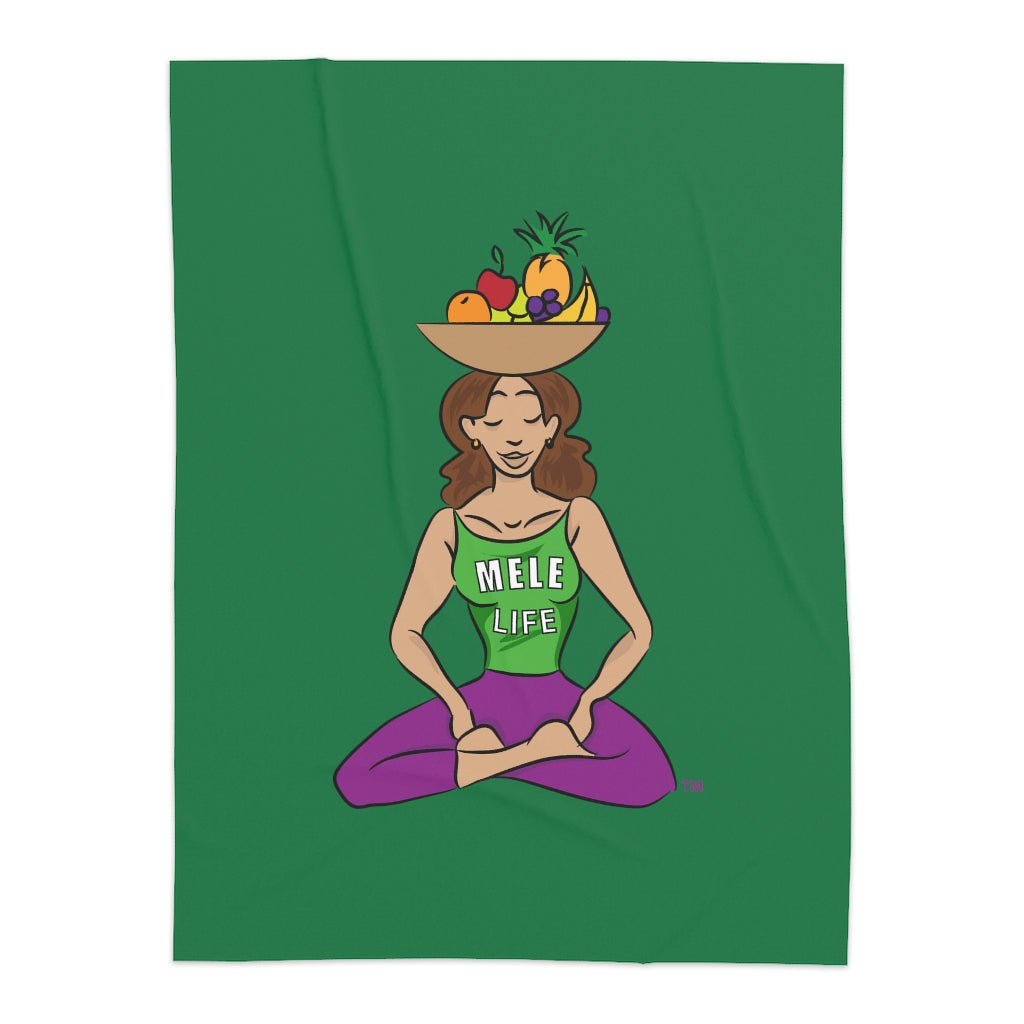 Blanket - Yoga Lady1  (green)