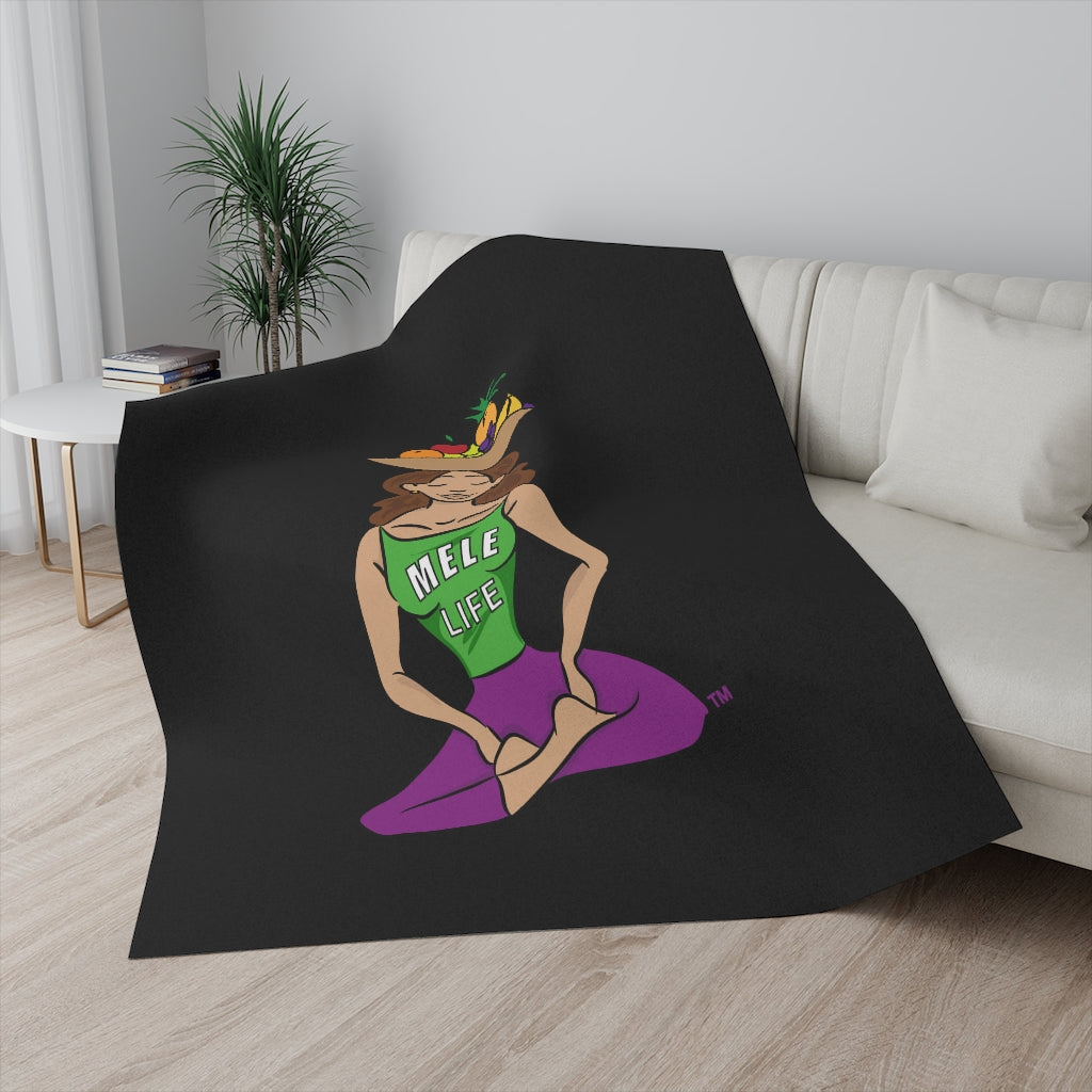 Blanket - Yoga Lady1  (black)