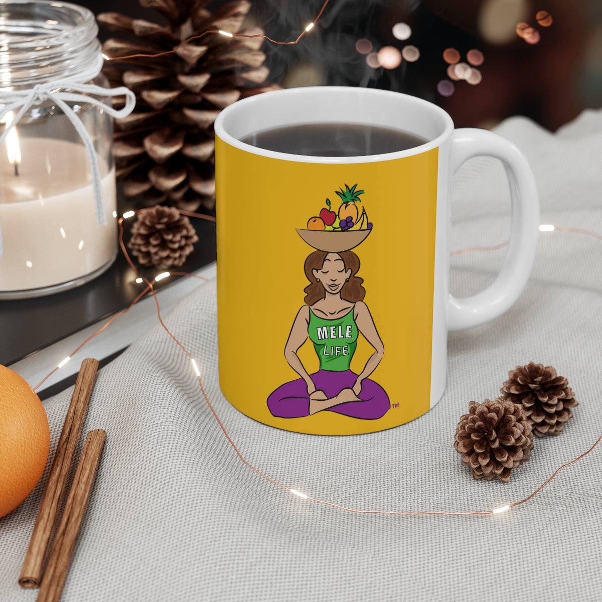 Coffee Mug - Yoga Lady 1   (yellow)