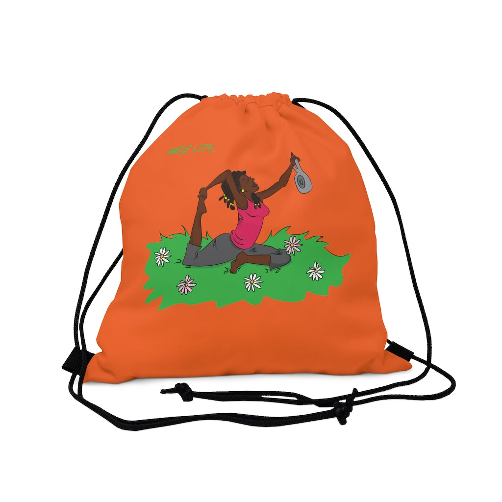 Drawstring Bag - Yoga Lady 2   (orange)