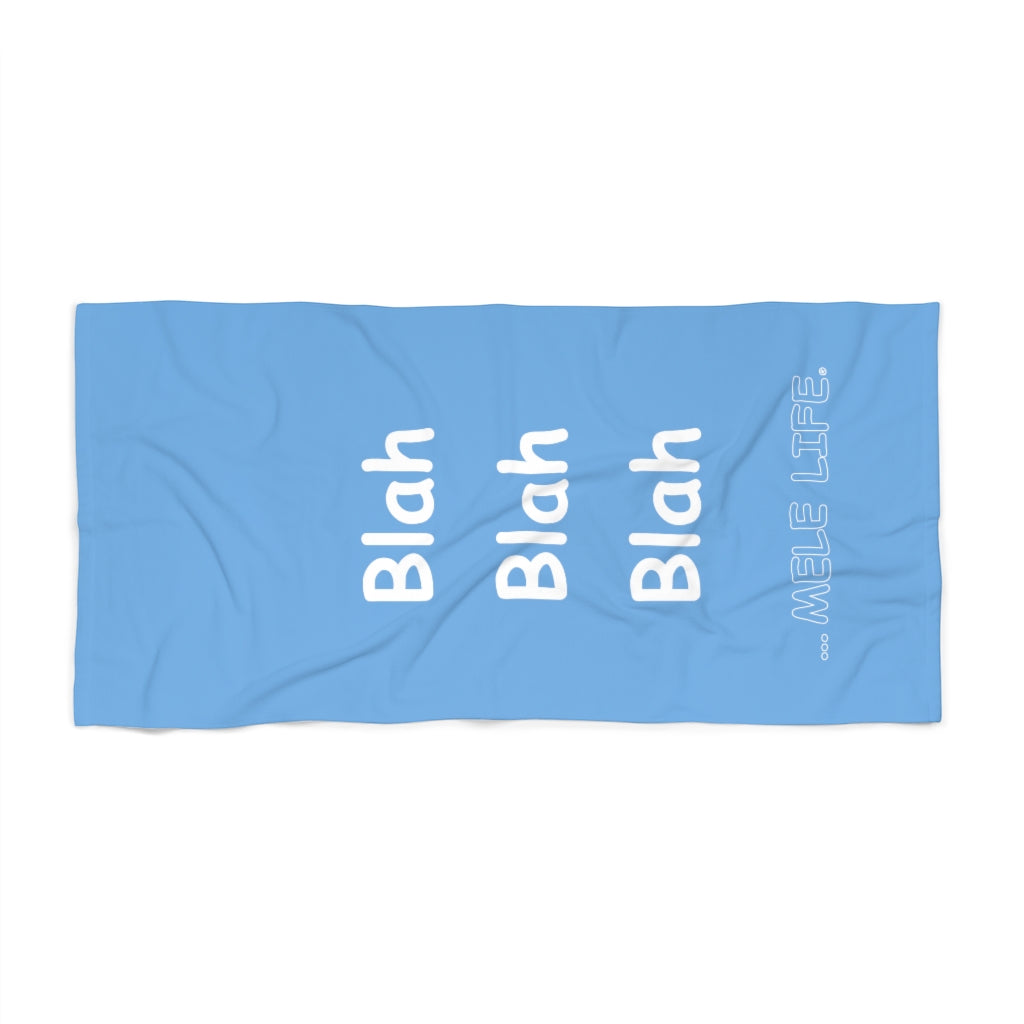 Beach, Bath & Pool Towel - Blah Blah Blah (light blue)