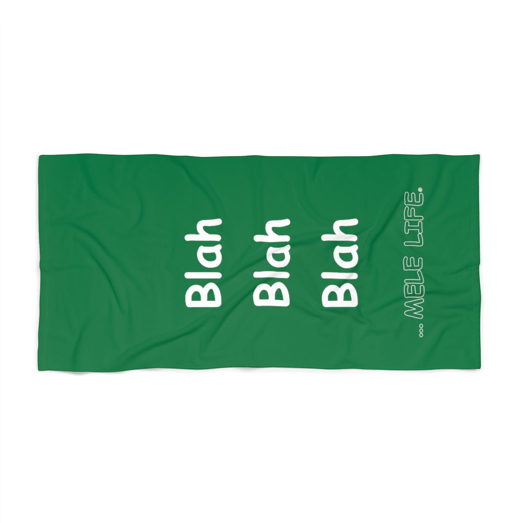 Beach, Bath & Pool Towel - Blah Blah Blah (green)