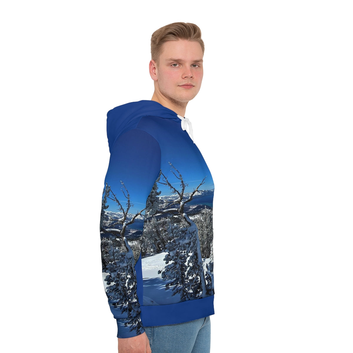 Hoodie Sweatshirt - Lake Tahoe in Winter   (blue)