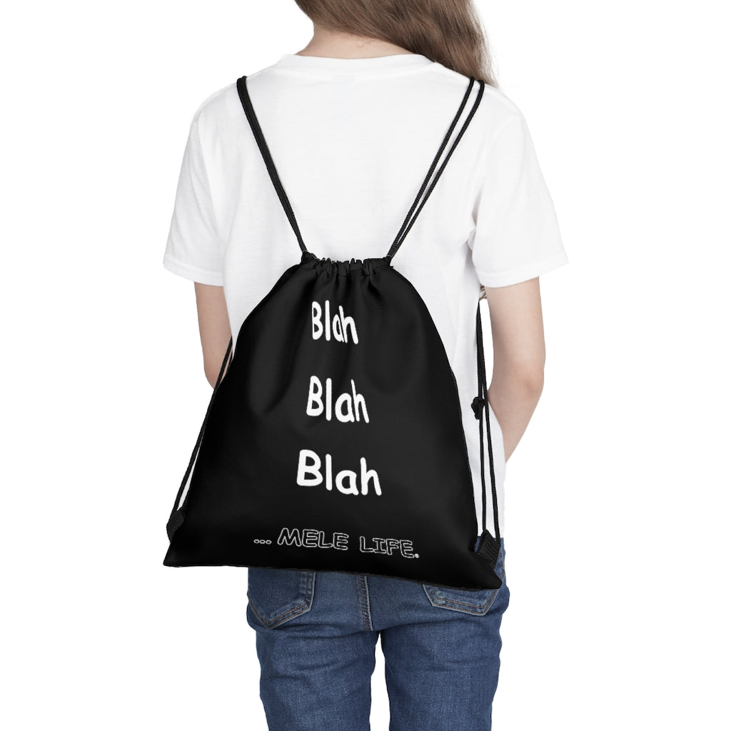 Drawstring Bag - Blah Blah Blah   (black)