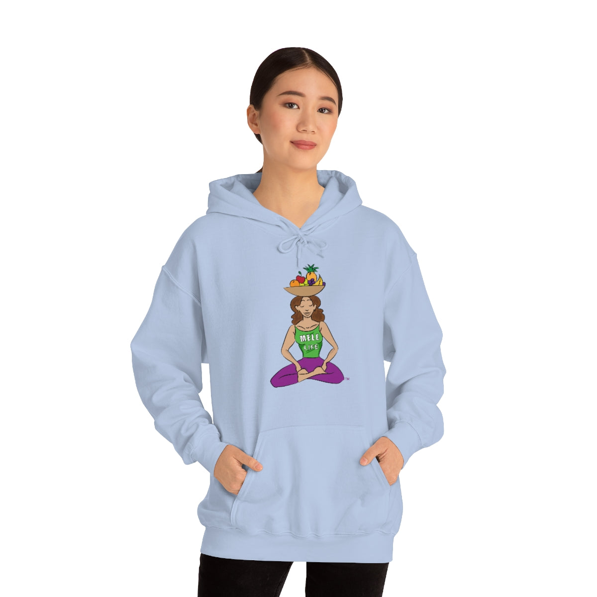 Unisex Heavy Blend™ Hooded Sweatshirt - Yoga Lady 1  (color palette A)