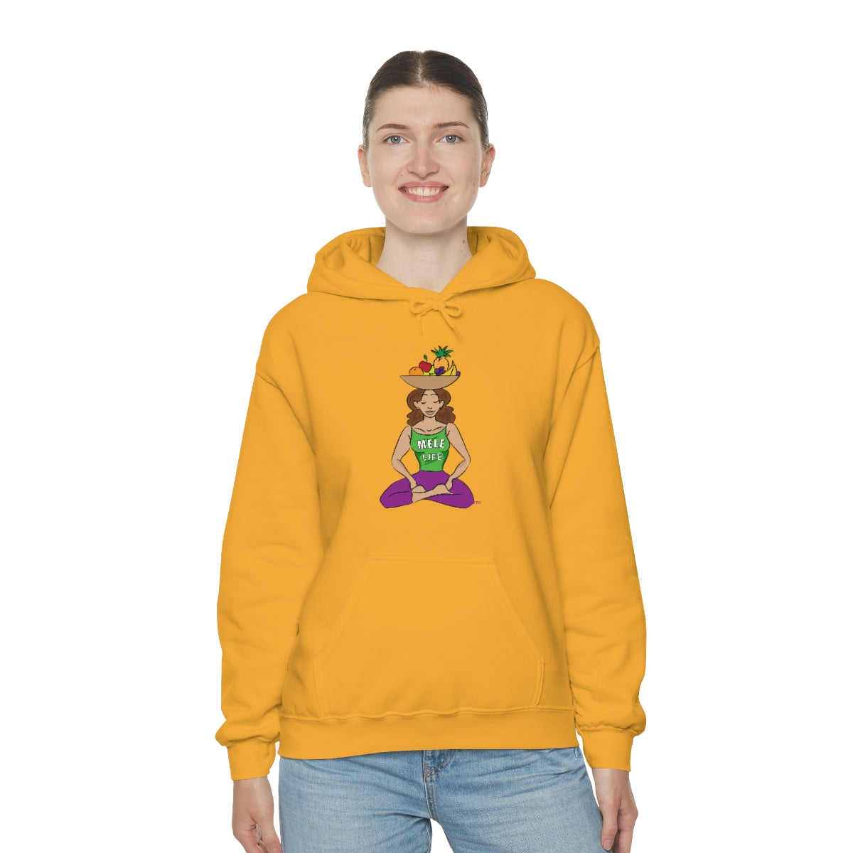 Unisex Heavy Blend™ Hooded Sweatshirt - Yoga Lady 1  (color palette B)