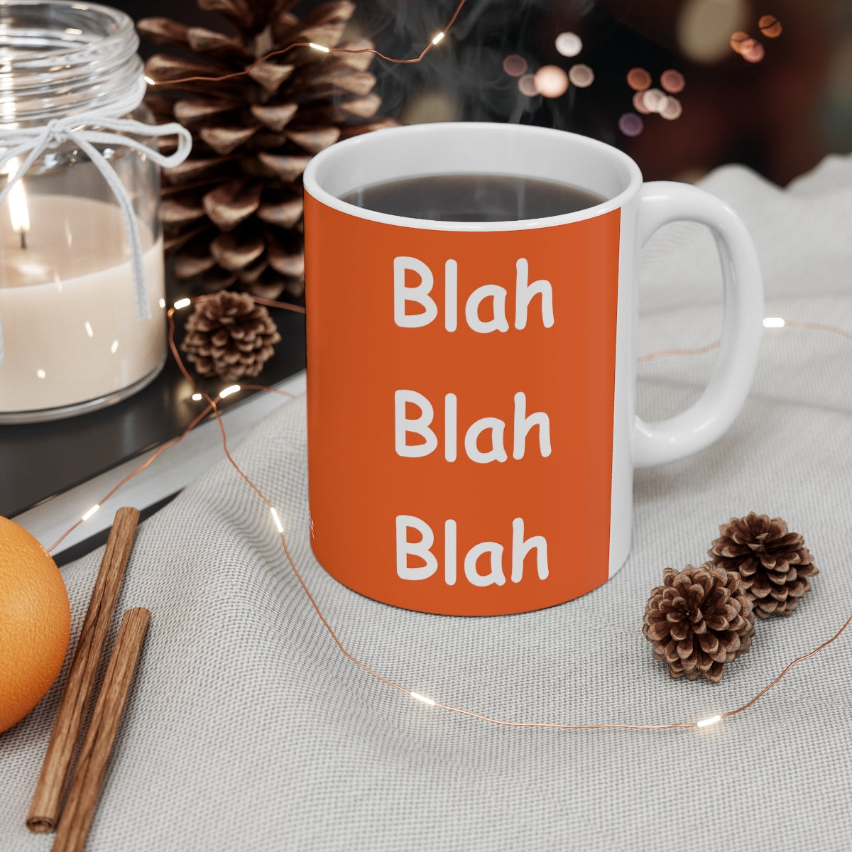Coffee Mug - Blah Blah Blah   (orange)