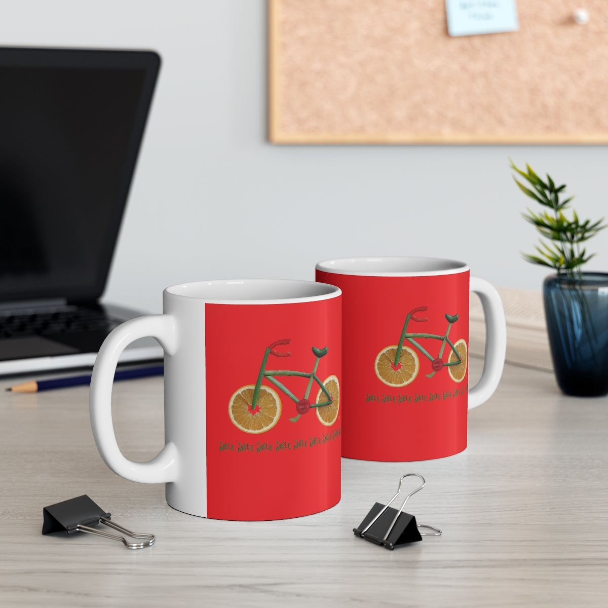 Coffee Mug - Veggie Bike  (red)