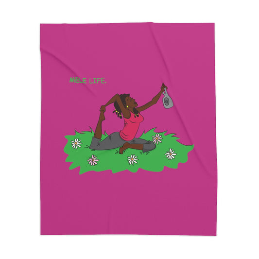 Blanket - Yoga Lady2   (pink)