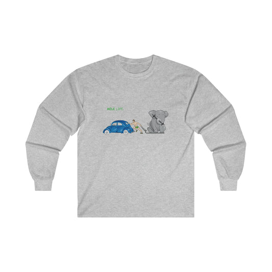 Long Sleeve Tee - strong white man (green lettering)