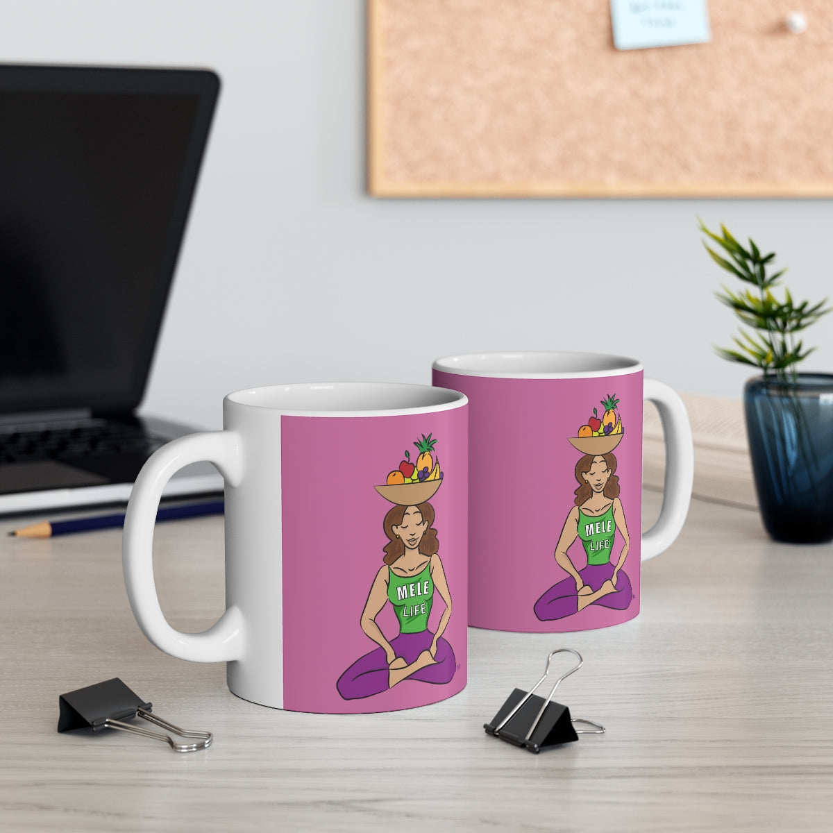 Coffee Mug - Yoga Lady 1   (pink)