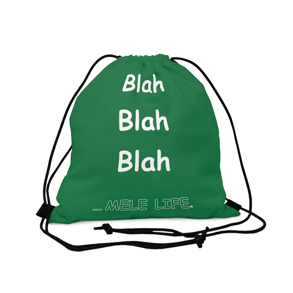 Drawstring Bag - Blah Blah Blah   (green)