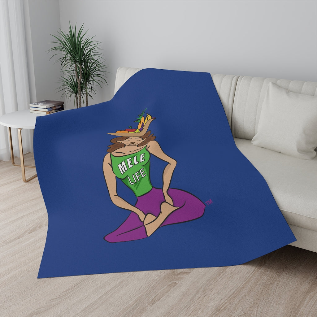 Blanket - Yoga Lady1  (blue)