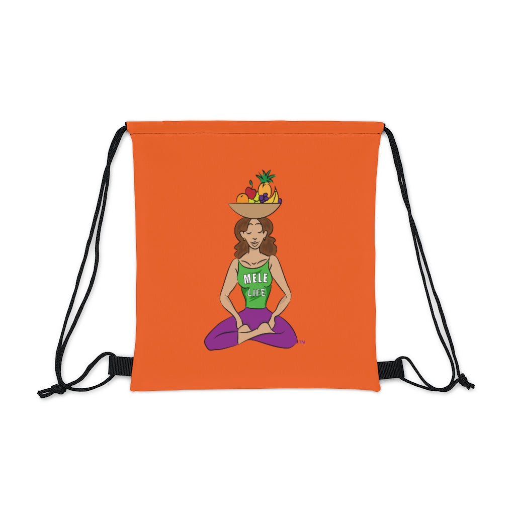 Drawstring Bag - yoga lady 1   (orange)