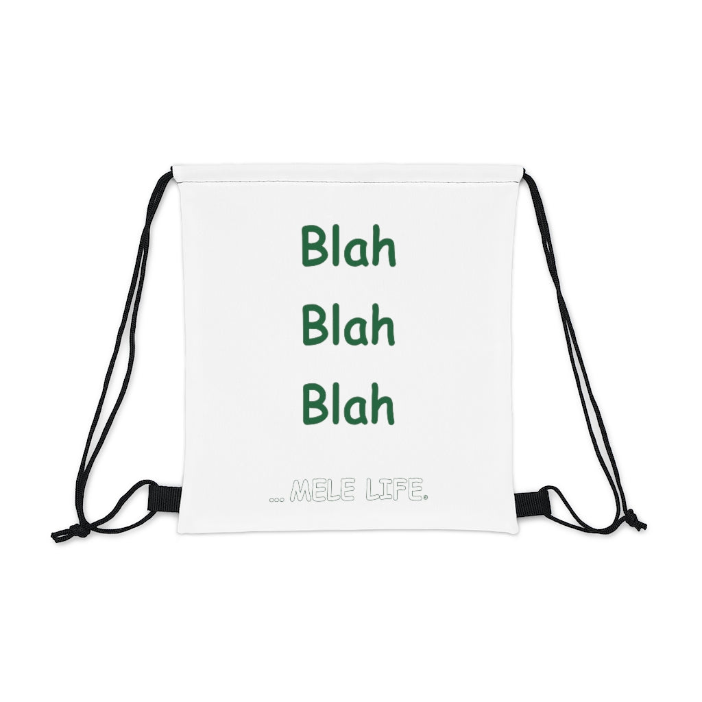 Drawstring Bag - Blah Blah Blah   (white)