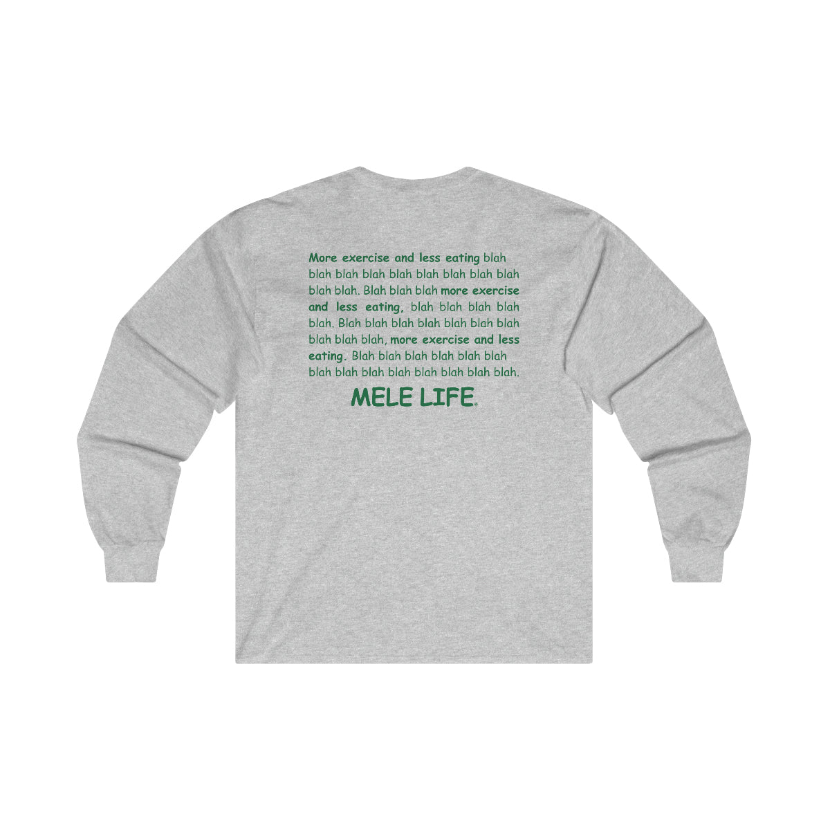 Long Sleeve Tee - strong brown man (green lettering)