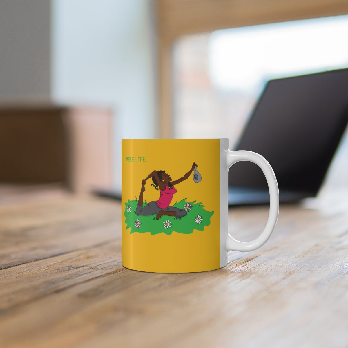 Coffee Mug - Yoga Lady 2   (yellow)