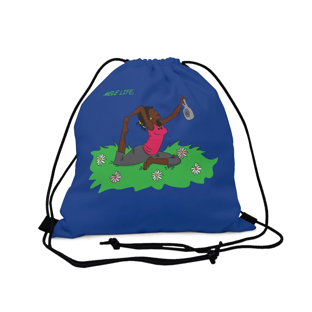 Drawstring Bag - Yoga Lady 2   (dark blue)