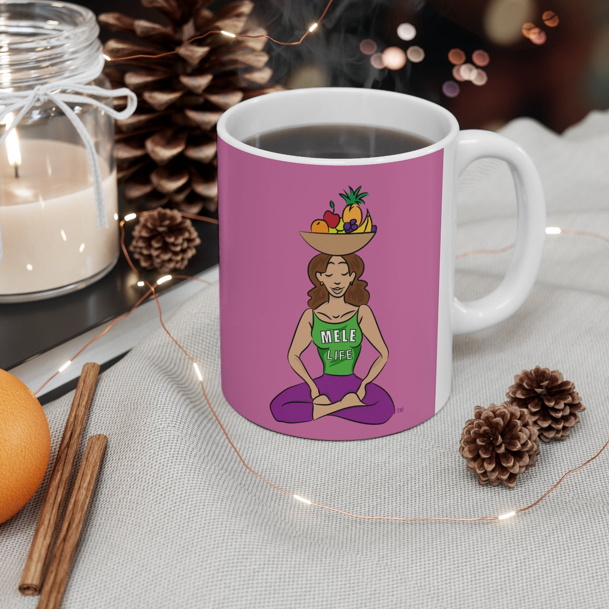 Coffee Mug - Yoga Lady 1   (pink)