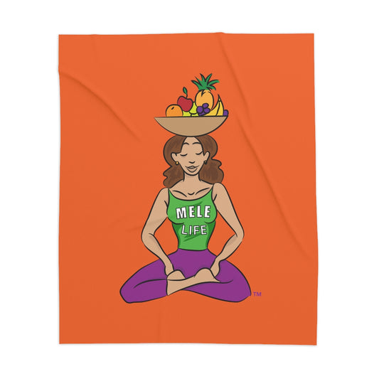 Blanket - Yoga Lady1  (orange)