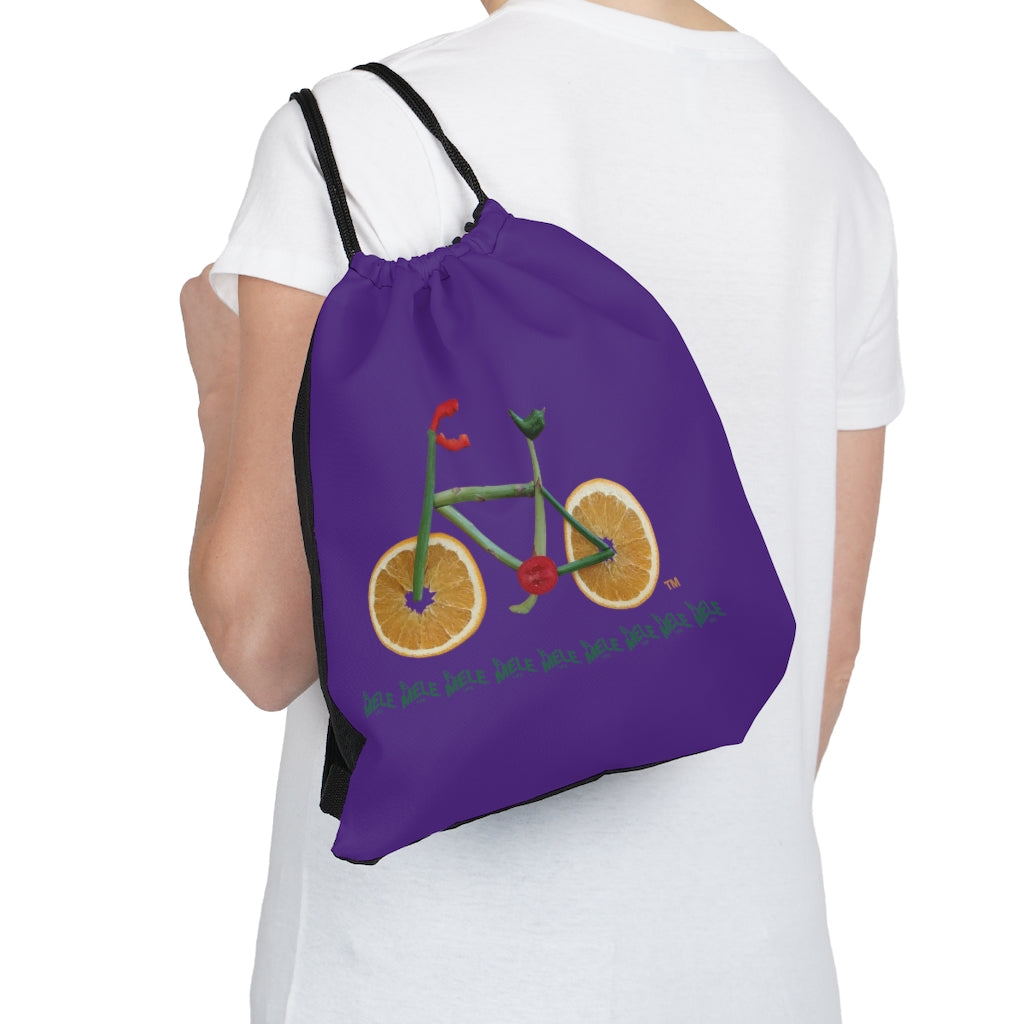 Drawstring Bag - Veggie Bike   (purple)