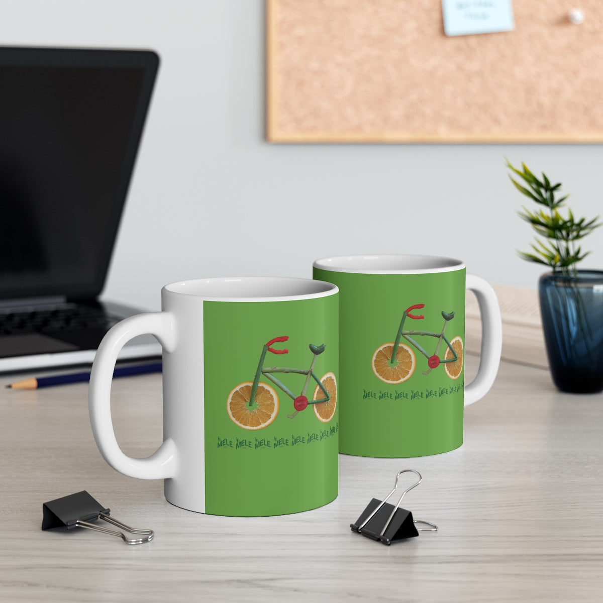Coffee Mug - Veggie Bike  (green)