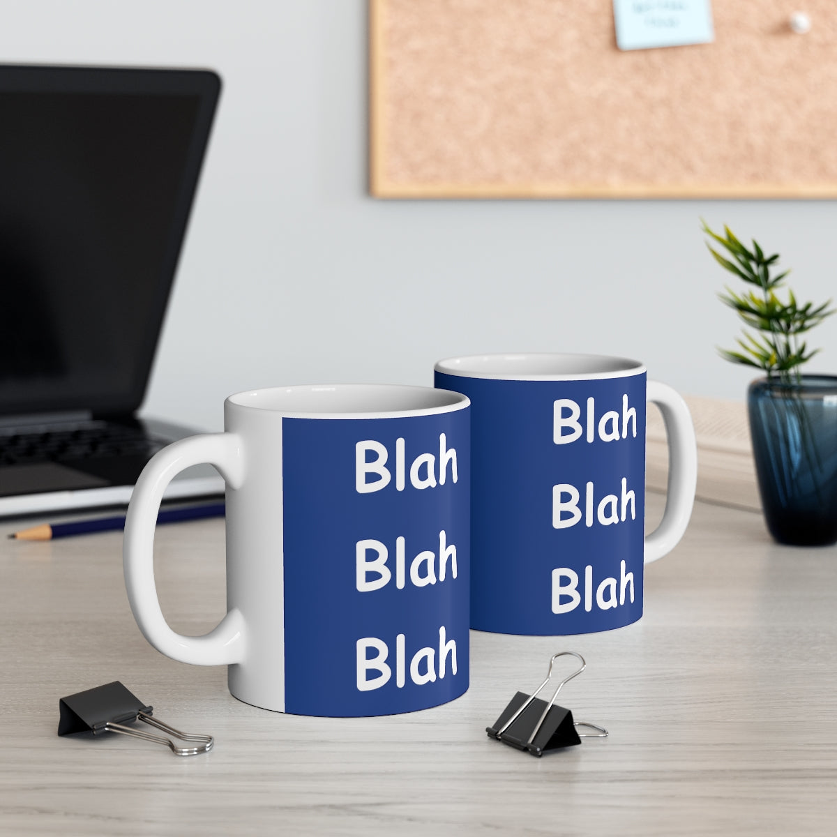 Coffee Mug - Blah Blah Blah   (dark blue)