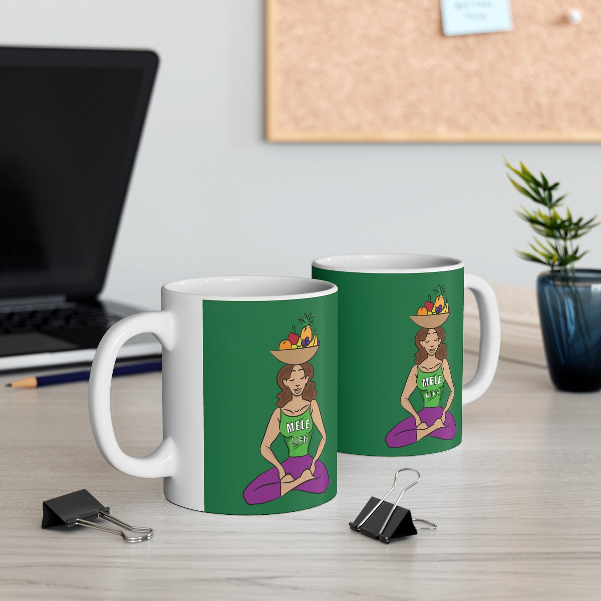 Coffee Mug - Yoga Lady 1   (green)
