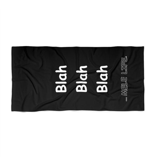Beach, Bath & Pool Towel - Blah Blah Blah (black)