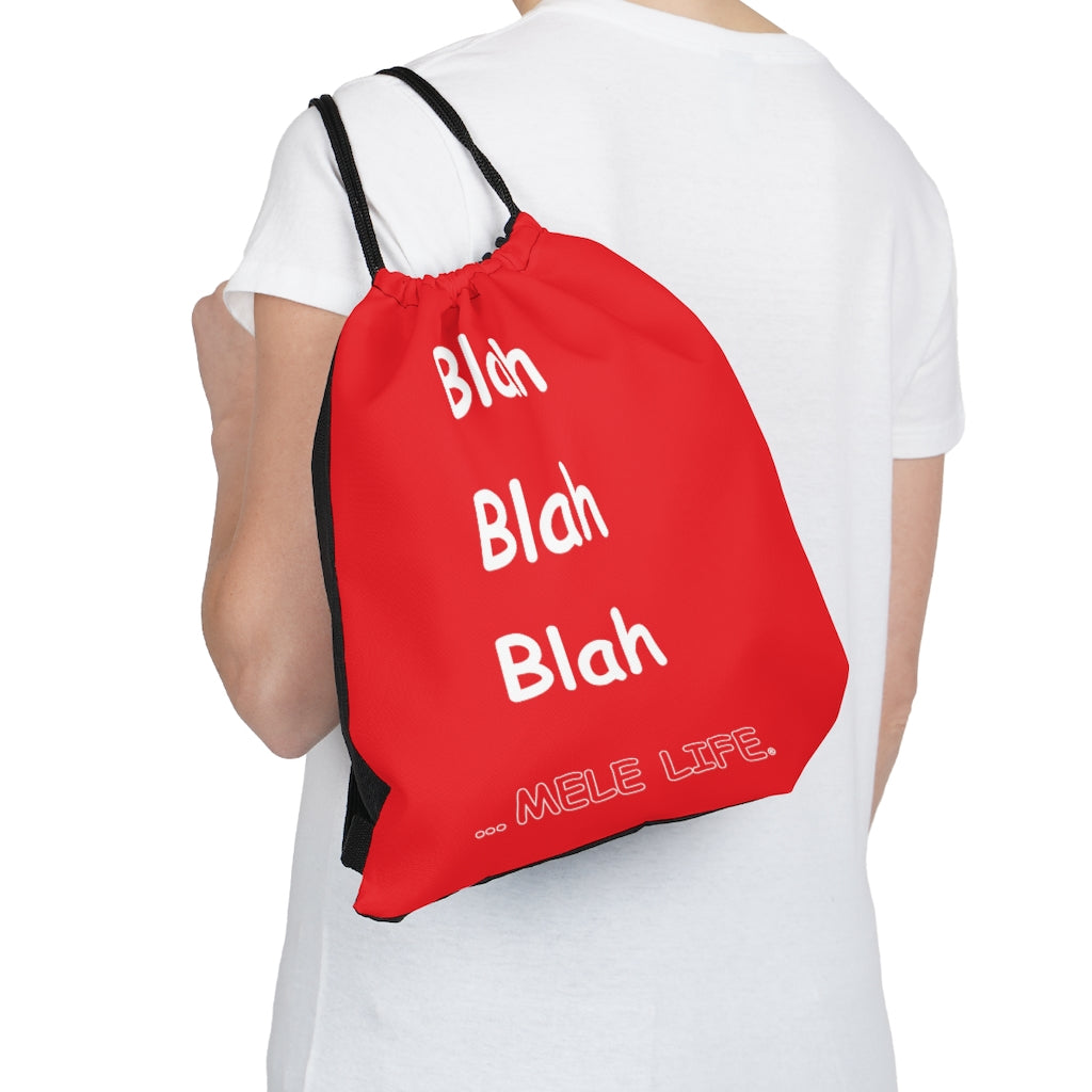 Drawstring Bag - Blah Blah Blah   (red)